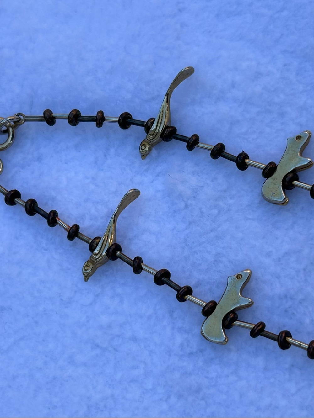 Vintage Style Gold Tone Animal Necklace Fish Birds Safari Wildlife Statement - Picture 7 of 9